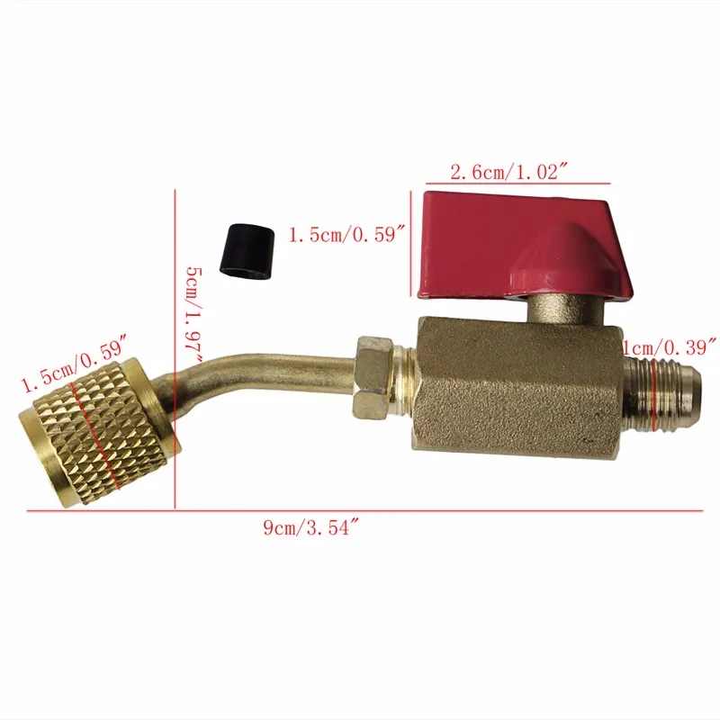 1 шт. запорный охладитель клапана R410a R134a HVAC для A/C зарядки шланги резьба инструмент латунь