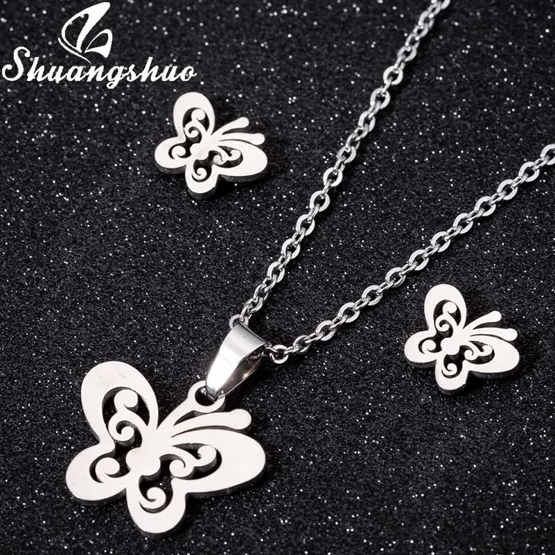 Silver Shuangshuo, ожерелье с кулоном в виде кошки, для женщин, нержавеющая сталь, длинная цепочка, ожерелье, выдалбливают, животное, колье, колье, Женские Ювелирные изделия - Окраска металла: Silver