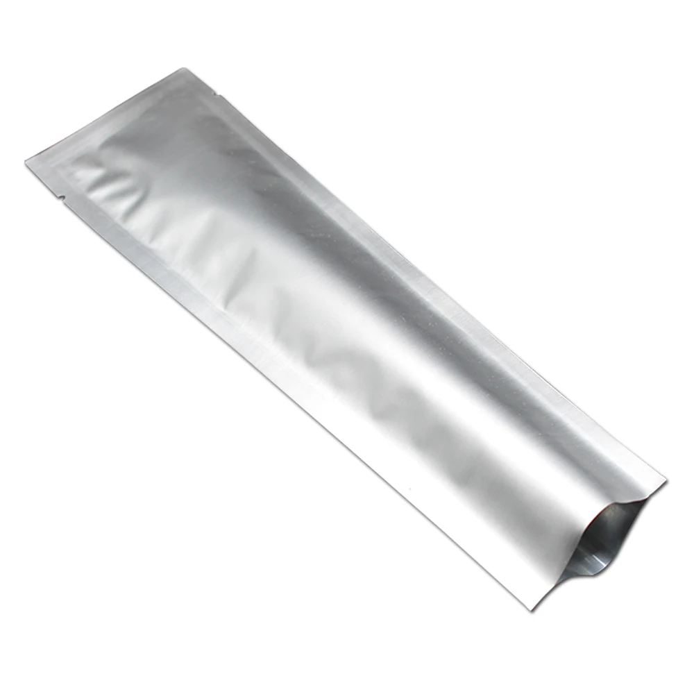 

100Pcs Open Top Pure Aluminum Foil Food Packaging Bags Clear Pure Mylar Vacuum Heat Seal Snack Packing Pouch for Beans Package