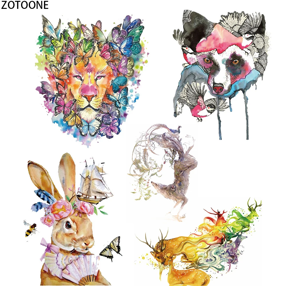 

ZOTOONE Flowers Animals Patches for Clothing DIY Iron on Patch Applications Thermo Heat Transfer Clothes Sticker Applique Badges