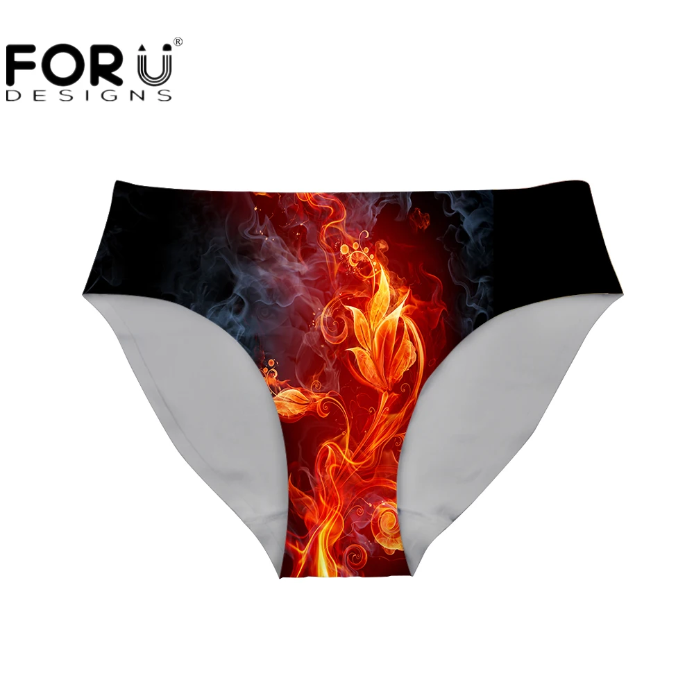 FORUDESIGNS/черное нижнее белье с 3D принтом женские бесшовные комфортные трусы 2017