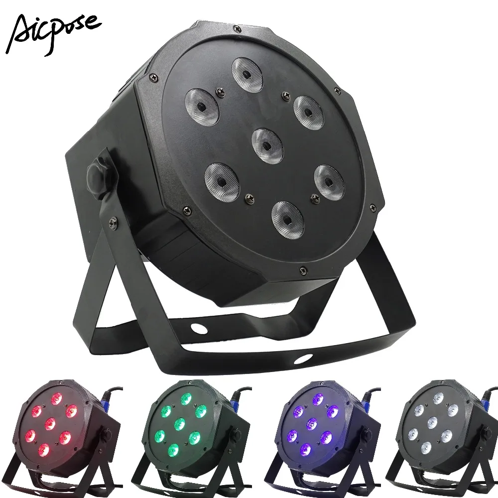 

12w Led Lamp Beads 7x12W Led Par Lights RGBW 4in1 Flat Par Led With dmx512 Control Disco Lights Professional Stage DJ Equipment