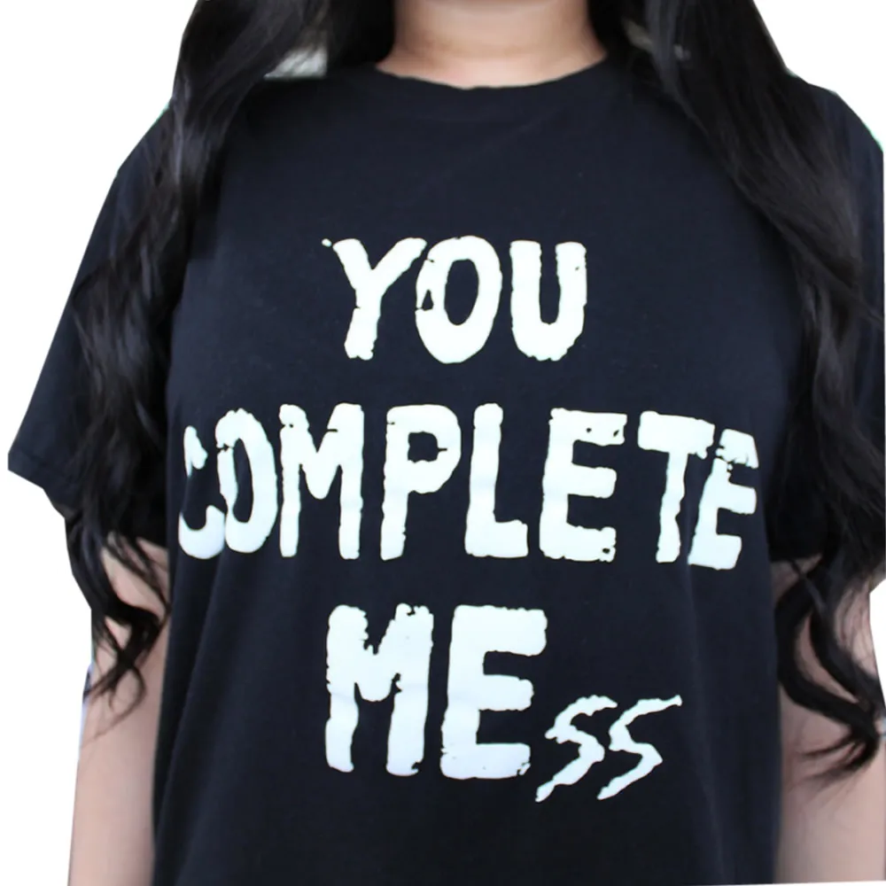 Женская футболка летняя 2018 модная Harajuku панк топ You Complete Mess Rock хлопковая уличная