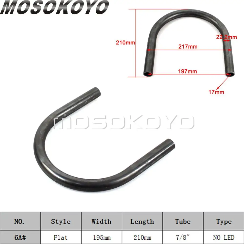 6A-195mm X 210mm Мотоциклетный кафе-гонщик, подъемный плоский трекер, конец заднего сиденья, обруч 7/" или 1", рамка, петля, светодиодный задний светильник, сигнал поворота для скремблера - Цвет: 6A-195mm X 210mm