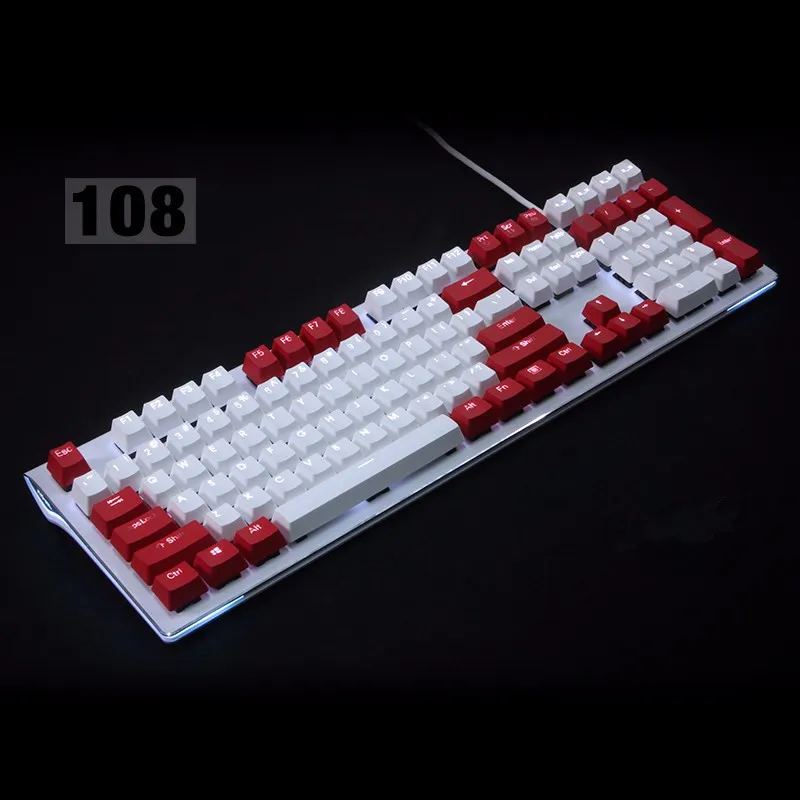 104/108 ANSI раскладка ABS/PBT двойная съемка с подсветкой Keycap для OEM Cherry MX переключатели Механическая игровая клавиатура