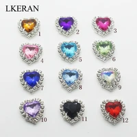 lkeran factory outlet 1816mm acrylic heart shaped rhinestone button flatback can mix colors for 10pcslot