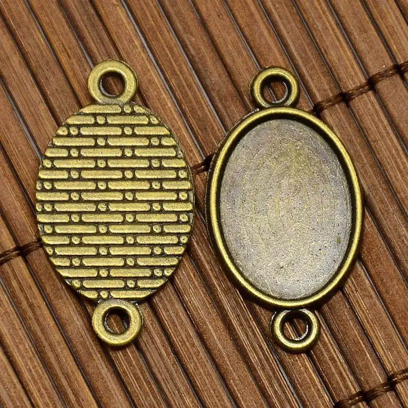 Набор кабошонов из никеля и бронзы в античном стиле 13x18 мм|cabochon settings|cabochon connectorresin