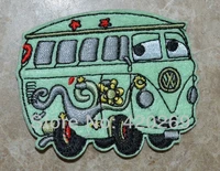 fillmore cars series green dragon zoo bus truck w embroidered patches iron on motif applique embroidery patch diy accessory