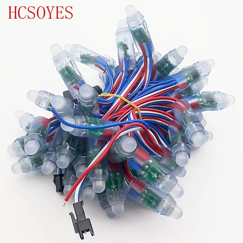 50 шт./лот DC 5 В/12 В WS2801/WS2811 RGB IC IP68 водонепроницаемый 12 мм Цифровой Программируемый