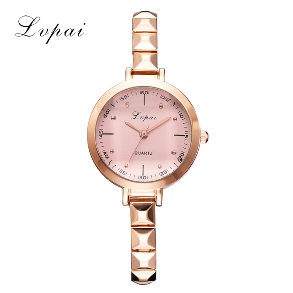 Rose Gold Pink Lvpai брендовые Модные женские, женские, сплав, стразы, кварцевые наручные часы, платье, часы kol saati relogio feminino для женщин - Цвет: Rose Gold Pink