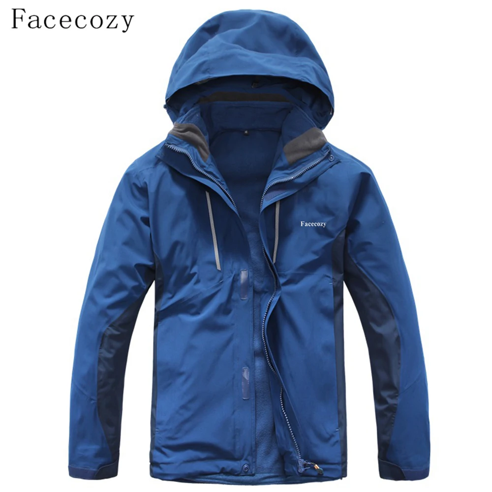 Facecozy, мужские Зимние флисовые куртки из водонепроницаемого материала, два комплекта, флисовые походные куртки для кемпинга, рыбалки, лыжного термопальто, уличная спортивная одежда