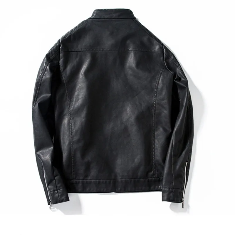 Мужская куртка из искусственной кожи однотонная Повседневная с мехом