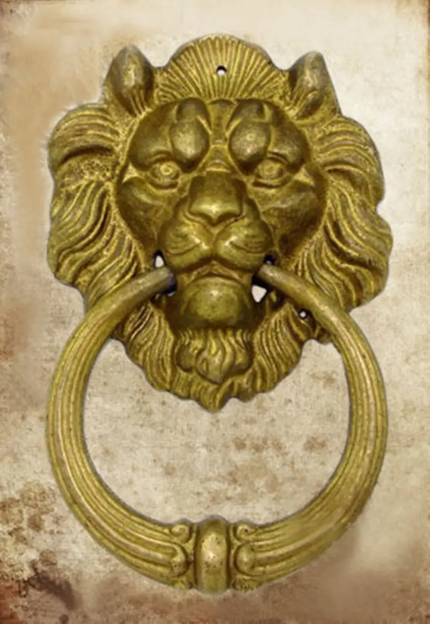 Китайский Бронзовый свирепый дверной молоток с головой льва 7 &quotвысокого