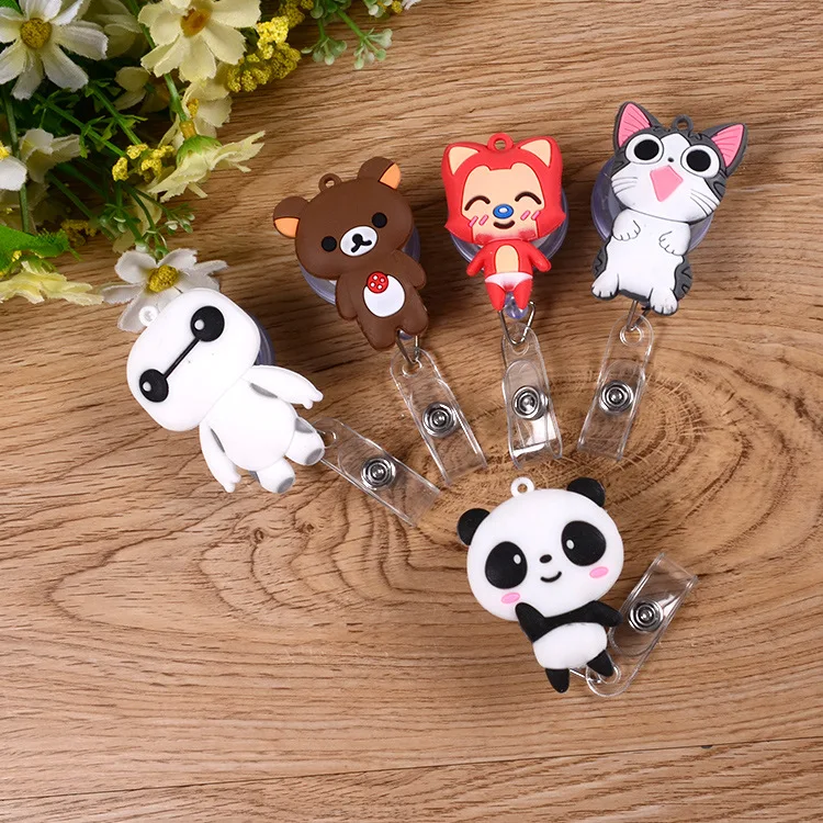 1 шт. Милая панда выдвижная бейдж для студентов медсестер удостоверения личности