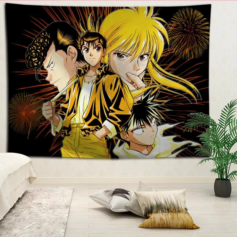 

Yu Yu Hakusho wall decor tapestry layout room painting background wall decoration bedcloth tapestries custom logo