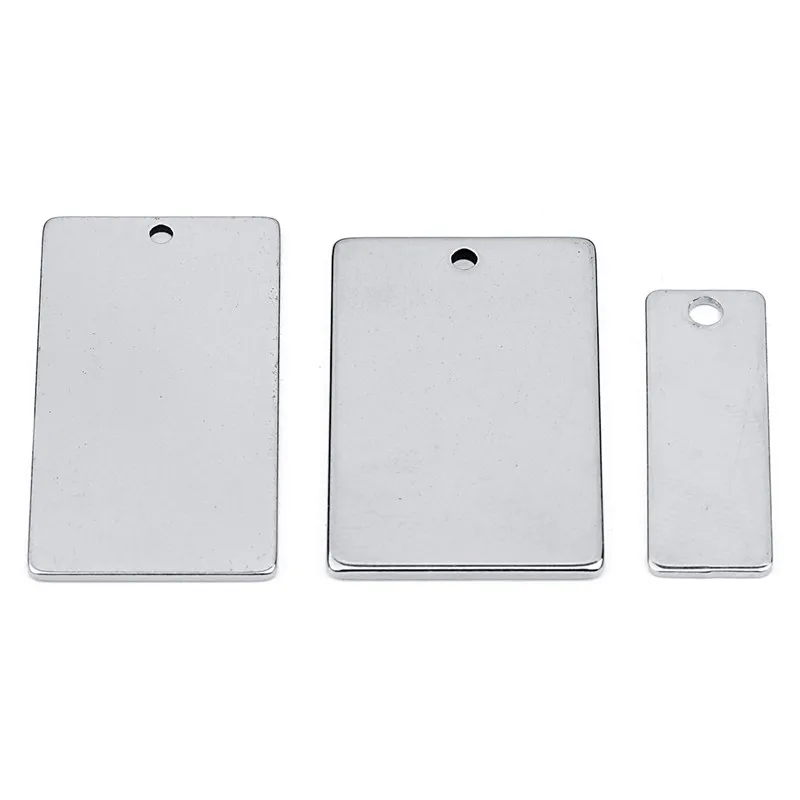 

LINSOIR 10pcs Stainless Steel Metal Square Charms Pendants For Bracelet Square Blank Stamping Tags Diy Jewelry Making Findings