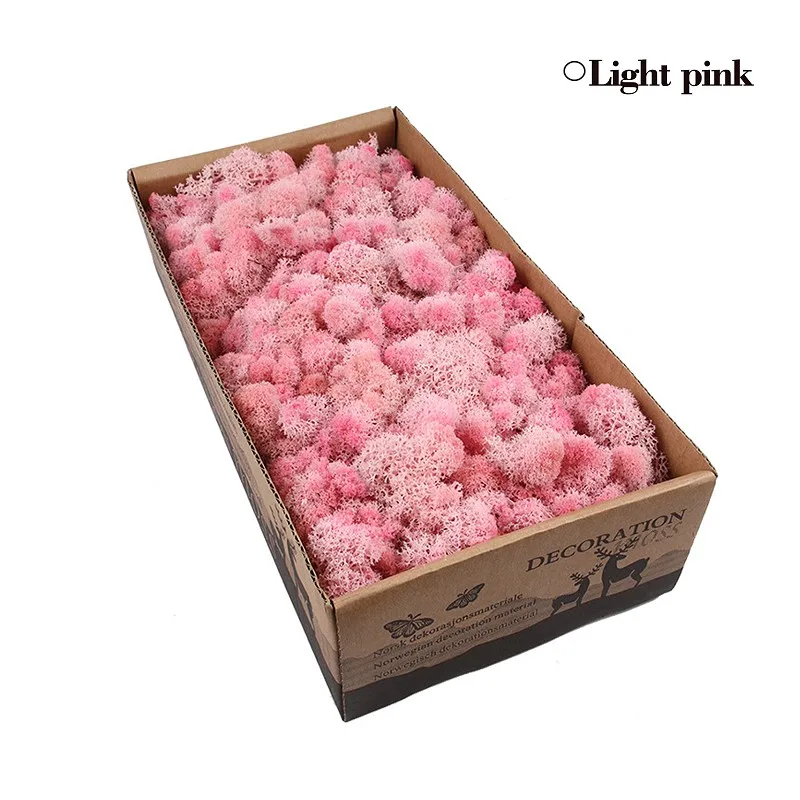 Light Pink 500 г, сделай сам, нескончаемый мох, 24 цвета, натуральный настоящий мох, декоративный цветок для дома, сада, вечерние, свадебные декорации - Цвет: Light Pink