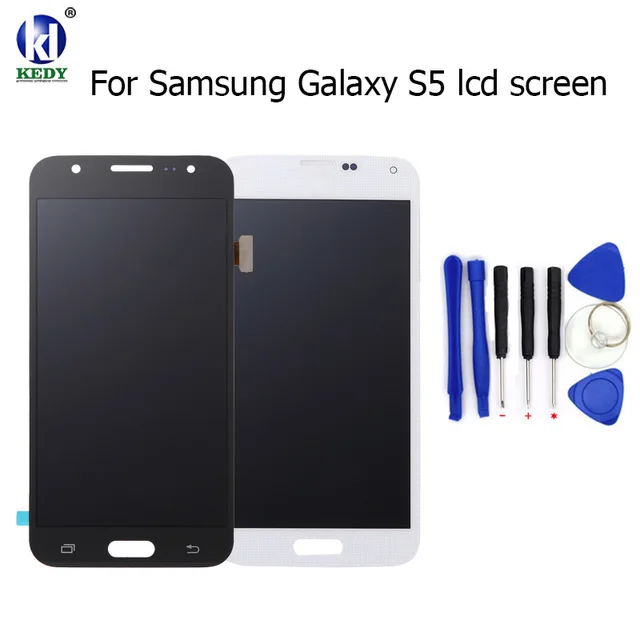 A+ Black/White For Samsung Galaxy S5 i9600 G900A G900F G900P G900T G900V LCD Display Digitizer Touch Screen Assembly Parts+Tools | Мобильные