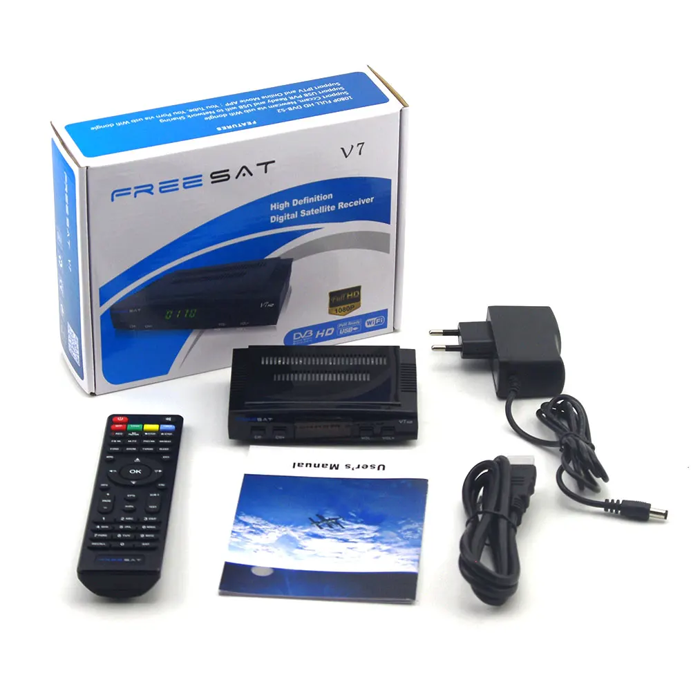 Freesat V7 HD FTA DVB-S2 Спутниковые антенны Поддержка powervu CCcam YouPorn с USB Wi-Fi Dongle |