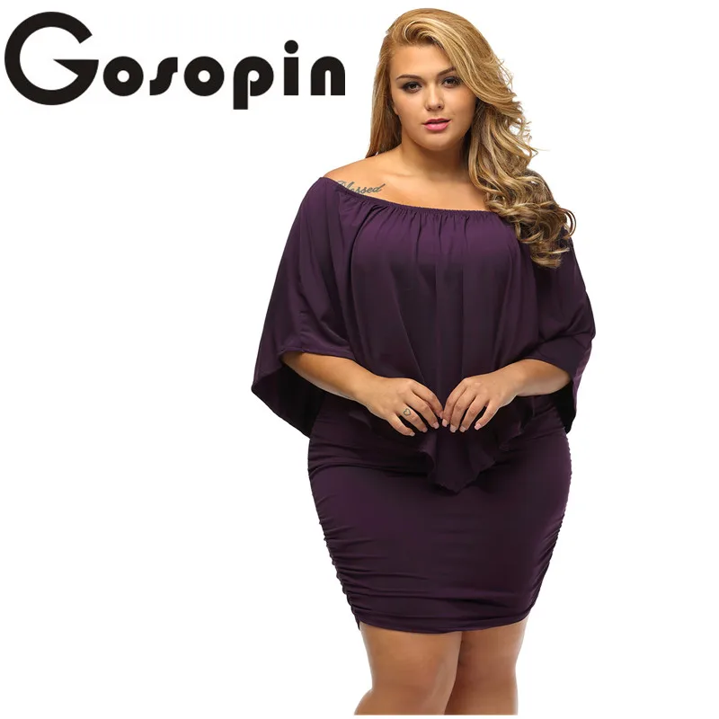 Gosopin с открытыми плечами летние платья плюс размер многоразовая Одежда