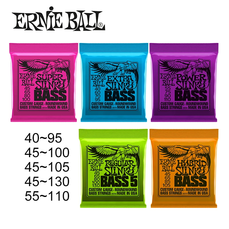 Оригинальные резные басовые струны Ernie Ball 2831/2833/2834 Hybrid Slinky с круглыми ранами [для 5