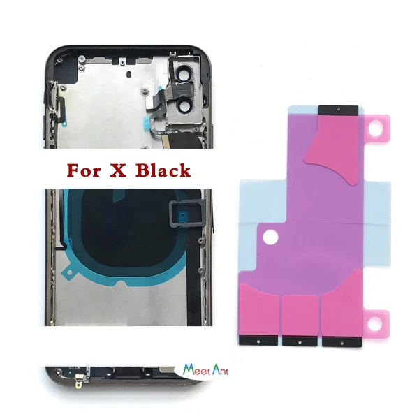 AAA Качество для iphone 8 8G/8 Plus/X задняя средняя рамка Шасси Полный Корпус в сборе крышка батареи задняя дверь с гибким кабелем - Цвет: X Black Have Vibrato