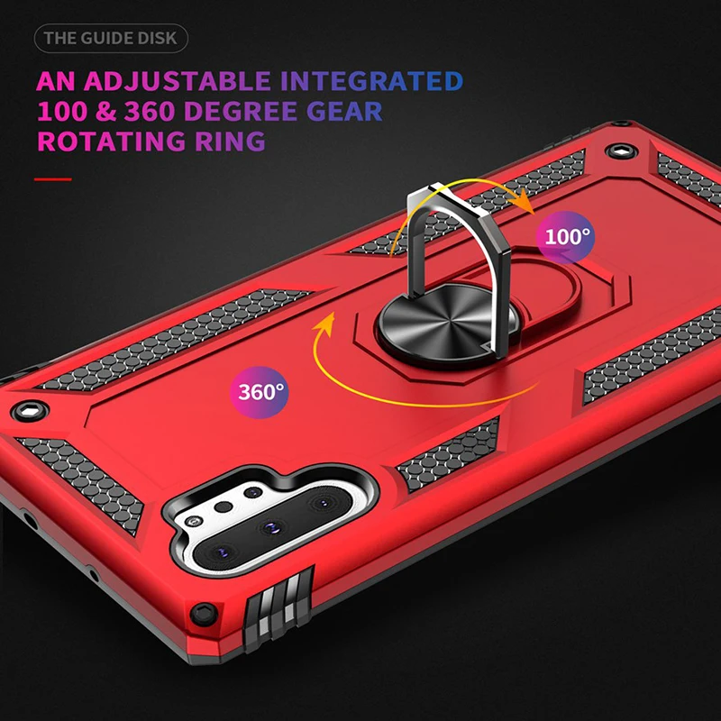 Alxun для samsung Galaxy Note10 Plus чехол люкс Kickstand Mobiele Telefoon Cover Met Vinger Ring задняя крышка Note 10 + |