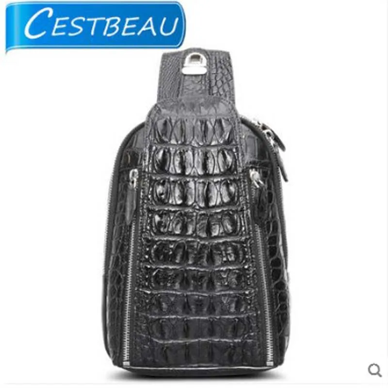

Cestbeau (Таиланд) крокодиловая нагрудная сумка (Таиланд) Повседневная сумка через плечо кожаная мужская сумка для мужчин