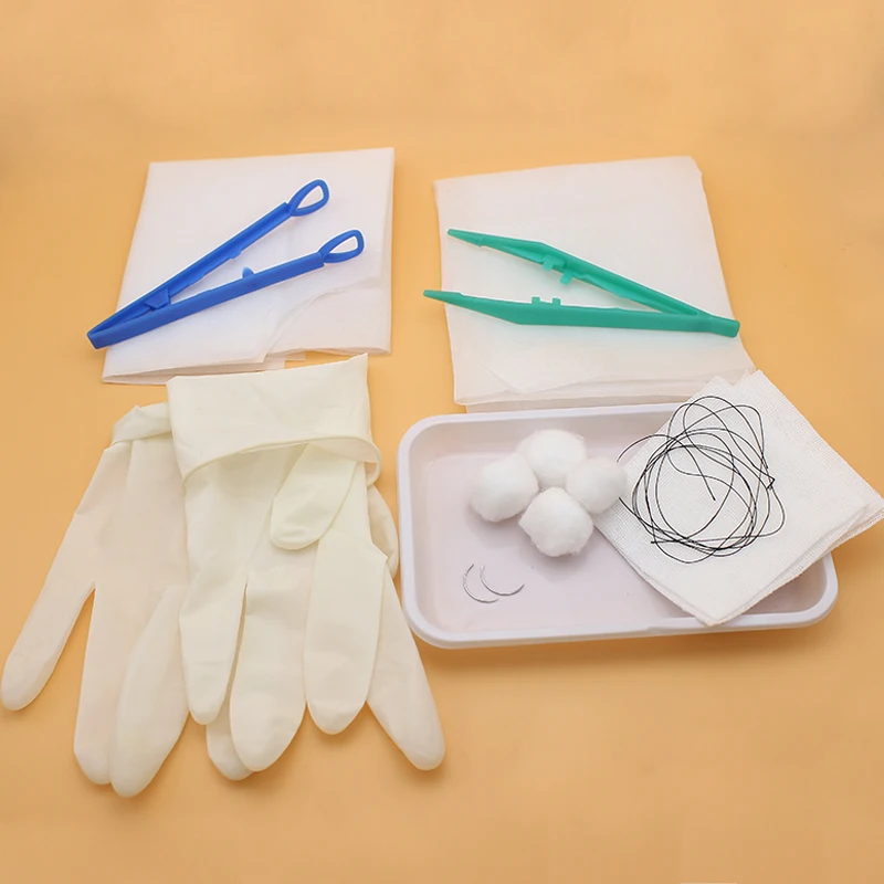 

Disposable Medical Sterilized Suture Wound Care First Aid Package Kit Skin Suture Kit with Needle for Student Practice