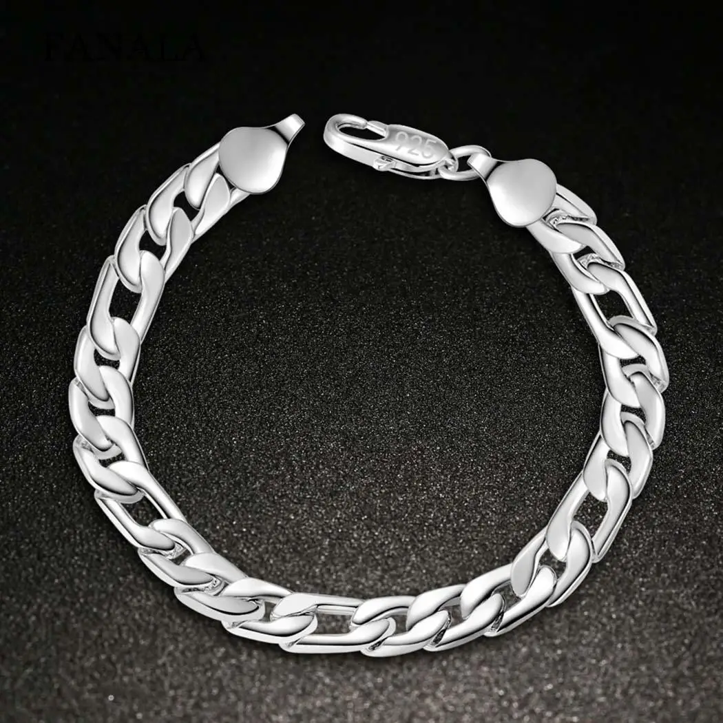 Men Women Vintage Style Silver Plated Chain Link Bracelets Party Jewelry 20cm | Украшения и аксессуары