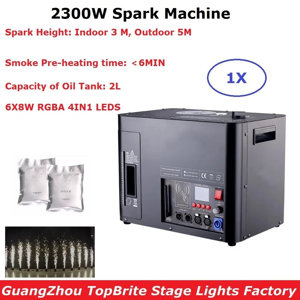 Dj Equipment Laser Projector 2300W Cold Spark Machine DMX Controller Firework Machine With 6X8W RGBA 4IN1 LEDS For Wedding Disco
Dj Equipment Laser Projector 2300W Cold Spark Machine DMX Controller Firework Machine With 6X8W RGBA 4IN1 LEDS For Wedding Disco