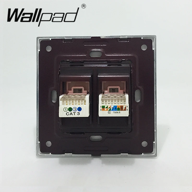 Компьютерная и телефонная розетка Ethernet RJ45 CAT6 Wallpad роскошная деревянная панель