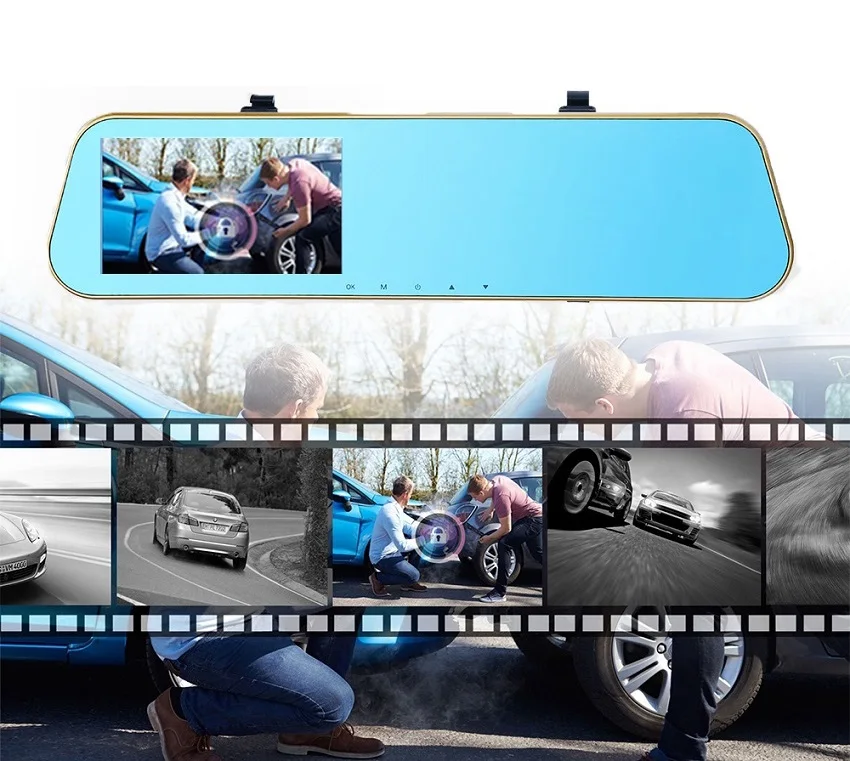 3,5 дюймов 1080 P Full HD Автомобильный видеорегистратор Dash Cam двойной объектив Автомобильная камера зеркало заднего вида Камера авто регистратор, видеорегистратор Автомобильный видеорегистратор Прямая поставка