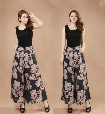 Фото Plus Size Women Floral Pants 2015 Summer Casual High Waist Wide Leg Trousers Fashion Loose Pantalones Capris Женская одежда Plus Size Women Floral Pants 2015 Summer Casual High Waist Wide Leg Trousers Fashion Loose Pantalones Capris Женская одежда