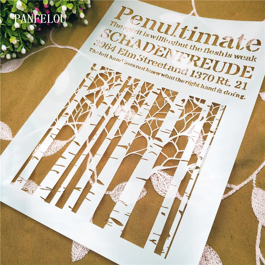 

Maple forest scrapbook stencils spray plastic mold shield DIY cake hollow Embellishment printing lace ruler valentine