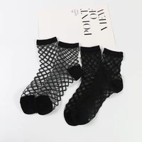 dong ai 2 pairs sexy grid mesh fishnet ankle socks women hollow short black sock ladies sweet mesh net yarn thin women cool sox