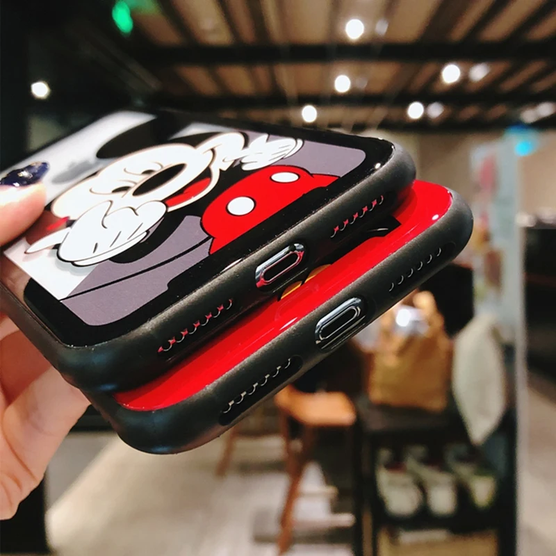 Чехол для телефона с рисунком Минни Маус iphone X XS MAX XR задняя крышка из закаленного