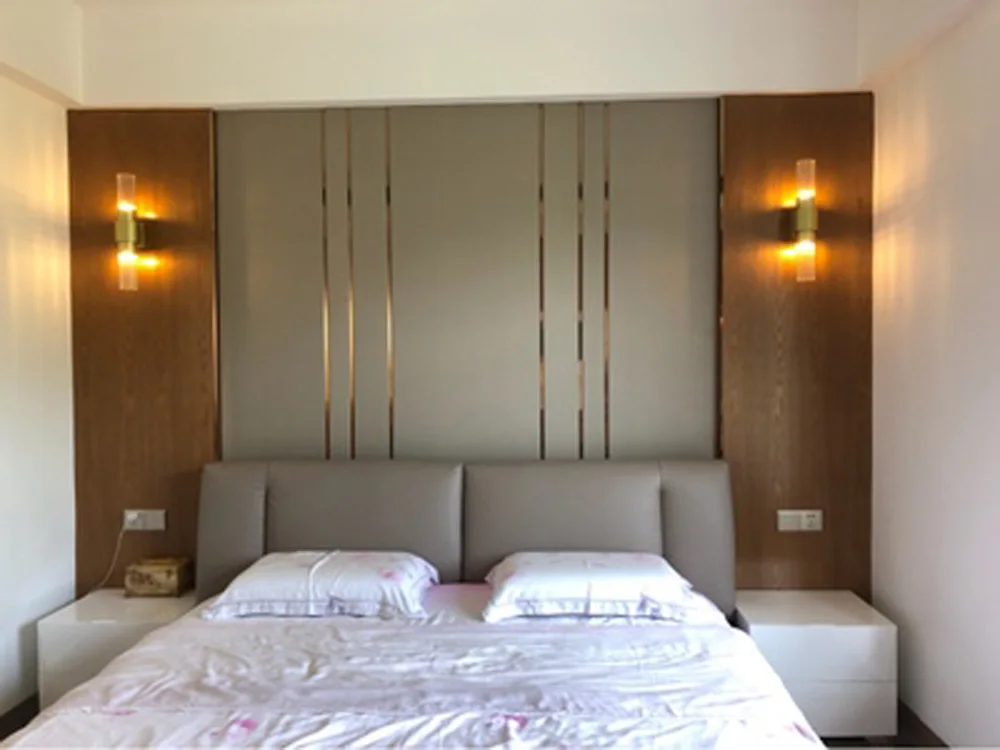 Лаконичный Дизайн стеклянная современная настенная лампа wandlamp AC110V 220v золото бра освещение спальня лампа
