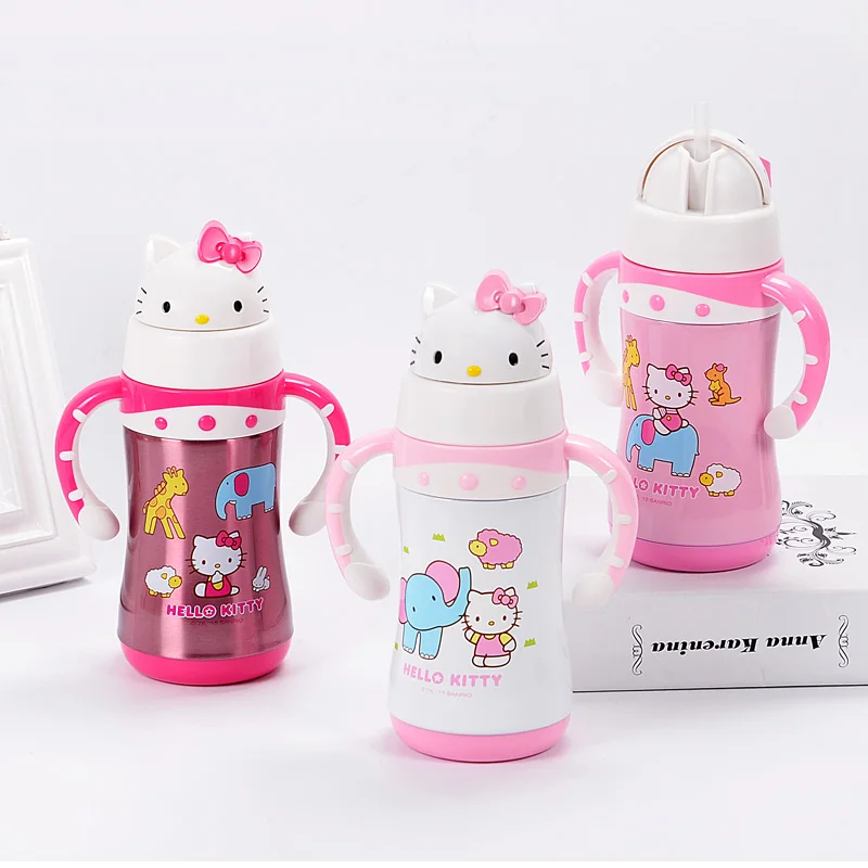 Kitty вакуумный KT Дети 304 нержавеющая сталь бутылки для воды в соломе высокое