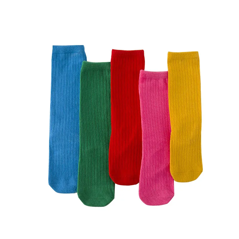 Повседневные детские гольфы спортивные носки однотонные 5 видов цветов модные