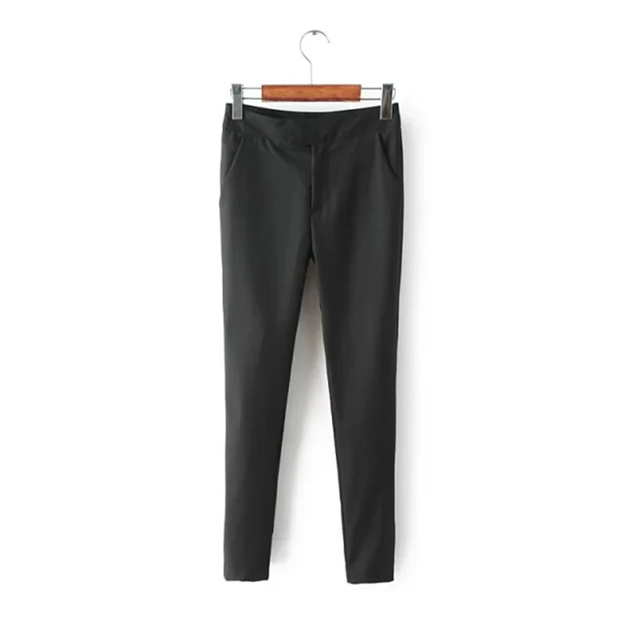 Ботильоны-Длина Офис Slim Fit Повседневное брюки Для женщин костюм Штаны с высокой