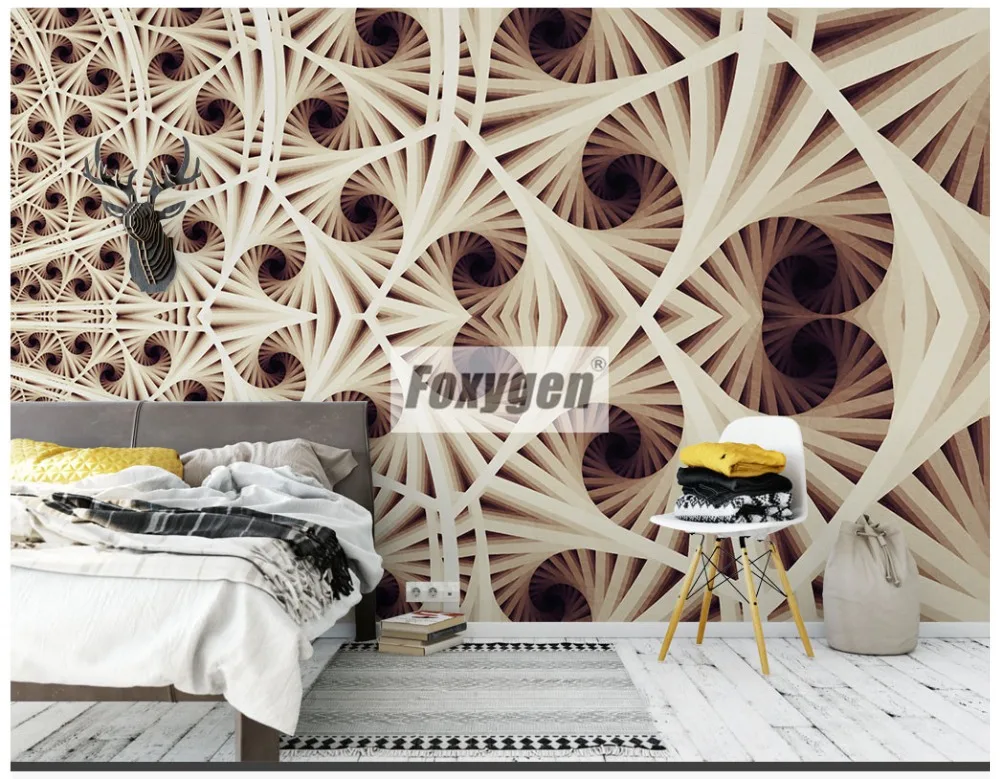 Customzied NON-WOVEN Wallpaper mural with kinds of nice 3D flowers animals Forest abstract landscapes cities and trees designs |