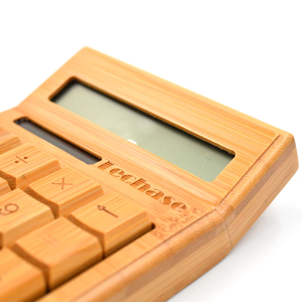 Techase CS19 Calculadora бамбук солнечный калькулятор дерево научный калькулятор 12 битов 18 ключи hesap Makinesi Calculadora financeira