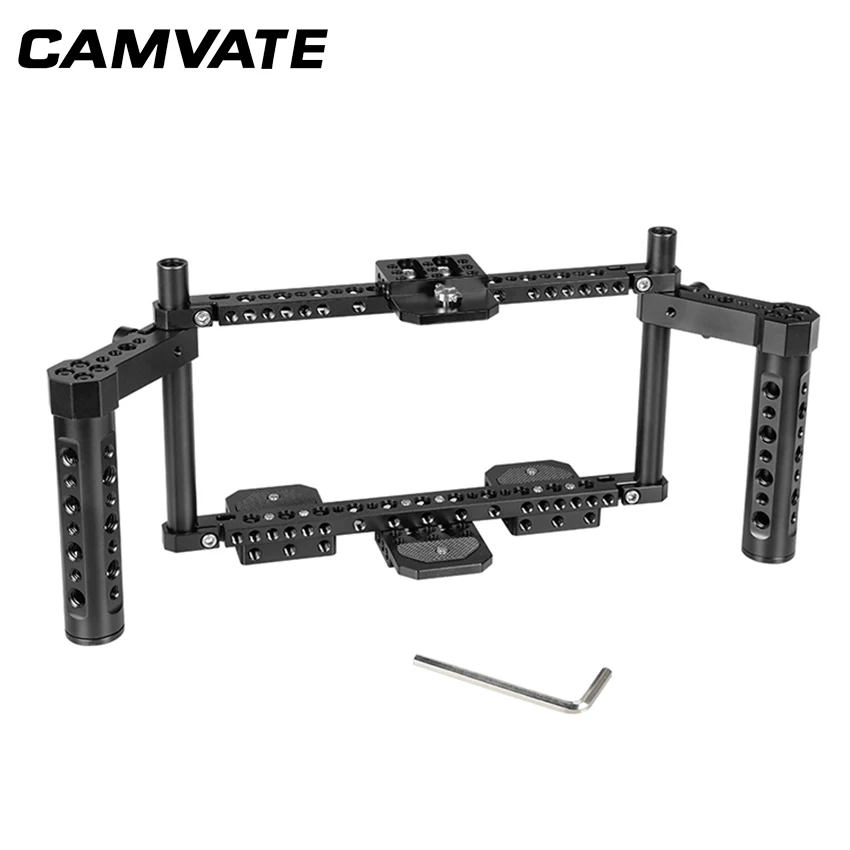 CAMVATE универсальная камера монитор клетка комплект с двумя сырными ручками C2155