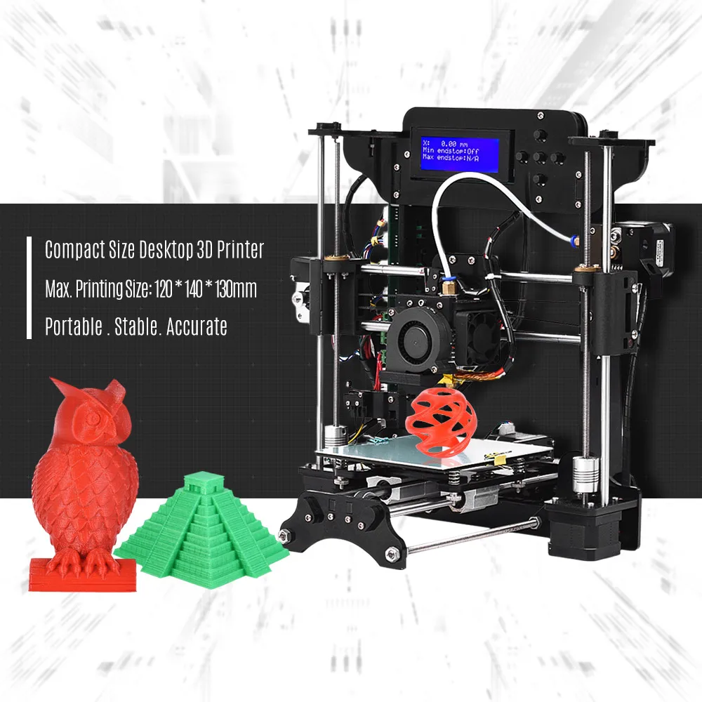 XY-100 TRONXY портативный настольный 3d принтер комплект DIY MK10 экструдер акриловая рамка 2004A ЖК-экран с 8 Гб карта памяти для начинающих