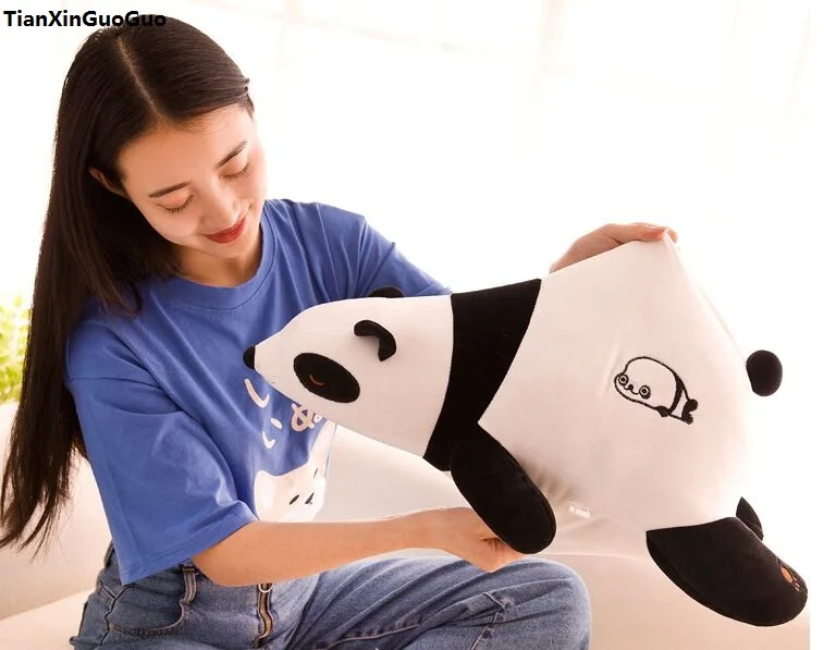 

about 50cm prone panda plush toy soft doll throw pillow birthday gift s0984