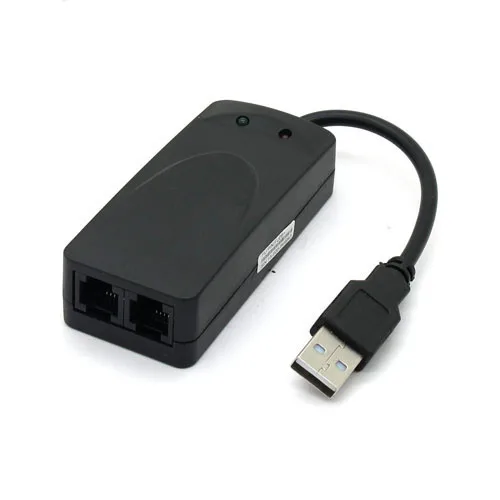 USB Fax Modem External 56K Data V9.0 2ports for Win7 Ethernet Phone