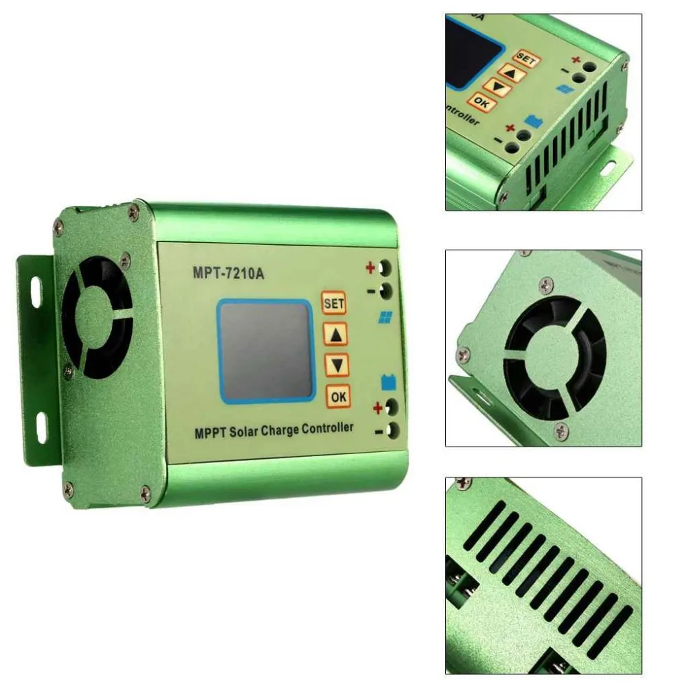 MPT 7210A LCD MPPT Контроллер заряда солнечной панели алюминиевый сплав для литиевой