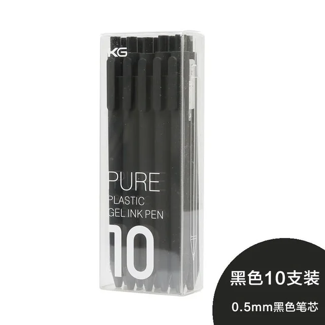 10pcs new box 10 шт./компл. KACO ручка 0,5 мм шариковая ручка с сердечником прочная ручка заправлять черными чернилами для студентов/офисных работников - Цвет: 10pcs new box