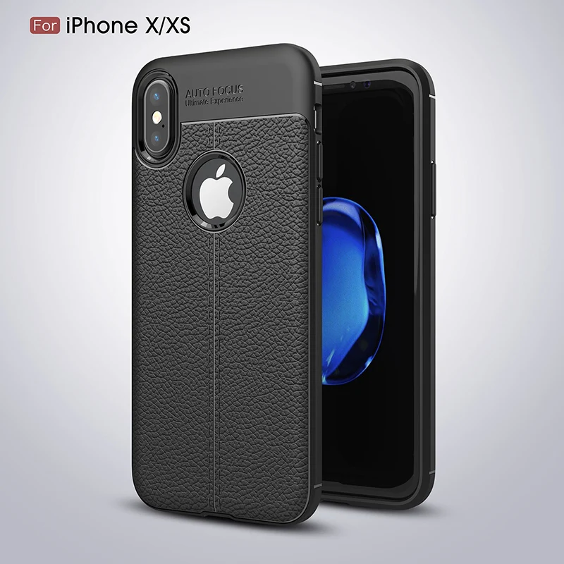 Leather TPU Auto Focus case For iPhone 7 soft silicone Case XS Xs Max 5 5s SE 6 6s 8 Plus Luxury Back Cover | Мобильные телефоны и